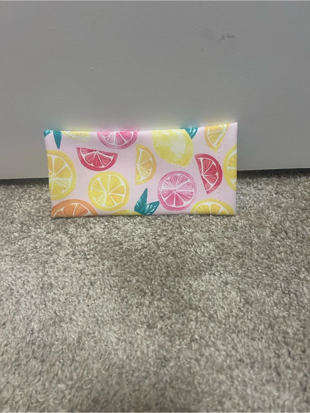 Citrus Print Eyeglass Case - Pink Yellow Multicolor